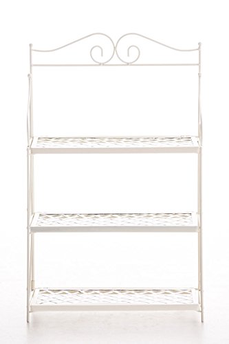 CLP Metall-Standregal LEVENT, klappbar, 45 x 20 cm, Höhe 70 cm, Eisen, 3 Böden creme - 2