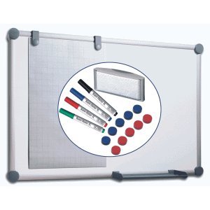 MAUL 2000 MAULpro Tableau blanc 900 x 600 mm Plastique Magnétique - Tableaux blancs (900 x 600 mm, Fixé, Plastique, Aluminium, Gris, 10 pièce(s))