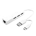 Produktbild ForceSthrength 3 USB 2.0-Port-Hub USB + Typ C 2.0 zu LAN / RJ45-Ethernet-Netzwerkadapterkabel
