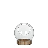 h17 x d14cm MICA Decorations Manhattan Schale, Glas, braun, 14 x 14 x 17 cm