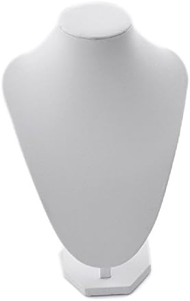 1 x White Leatherette Jewellery Bust 19X26 CM Decorative Bust Necklace Jewelry Display Stand Jewelry