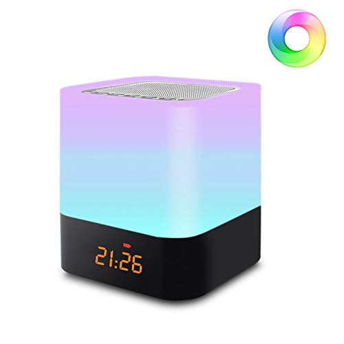 Preisvergleich Produktbild DGNXYD Nachtlicht Wiederaufladbare Rgb Nachtlicht Nachttischlampe Atmosphärenlampe Unterstützung Wecker Bluetooth Lautsprecher Musikwiedergabefunktion