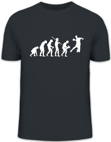Shirtstreet24, EVOLUTION HANDBALL, EM WM Sport Funshirt, Größe: L, dark grey