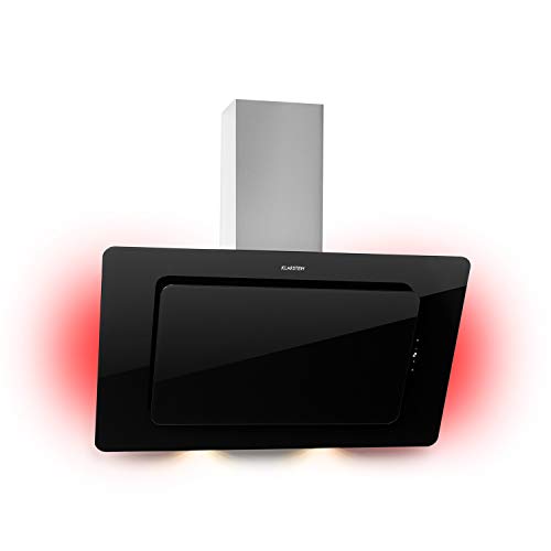 Klarstein Helena 90 hotte sans tête : 90 cm, CEE A, 595 m³/h, lumière ambiante RGB, circulation d'air & extraction d'air, éclairage LED, commande tactile, hotte aspirante murale, noir