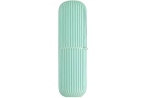 AMBIROSE FASHION Toothbrush Toothpaste Holder Storage Case Portable For Home Bathroom Travel Uni Camping Work Business Holiday Essentials Also use as Mouthwash Cup (Mint Green)