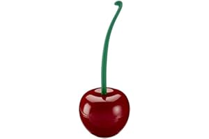 tinysiry Escobilla de baño con Mango Largo, escobilla de plástico con Forma de Cereza, Herramienta de Limpieza de baño, Cepillo de Inodoro de Silicona Limpiador Profundo y Juegos de Soportes Vino
