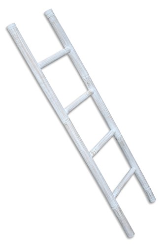 LioLiving®, Handtuchhalter / Dekoleiter aus Bambus (weiss / white washed) - (150 x 41 cm) (#400040)