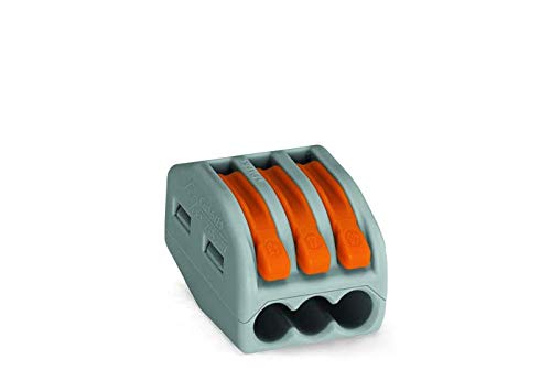 Wago 222-413 - Bloque de terminales (3 x 0,08 mm, 4 mm², 15 unidades)