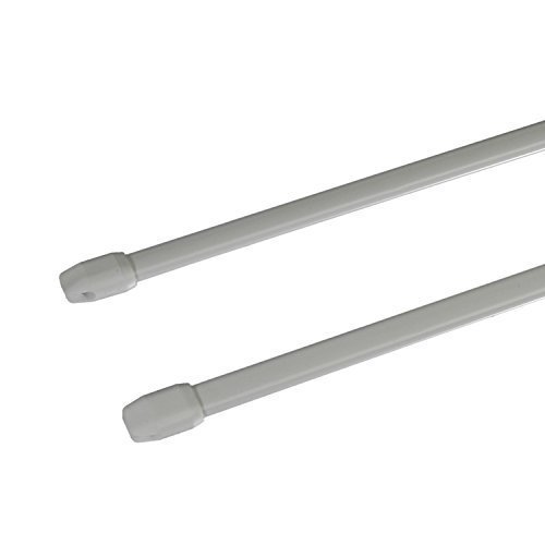 Liedeco Scheibenstange Standard, 11 mm Cafehausstange, 2 Stk weiß, 080-140 cm ausziehbar (1)