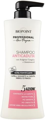 Biopoint Professional Hair Program - Shampoo Anticaduta Fortificante, Arricchito con Actigrow Complex e Amminoacidi, Dona Capelli Forti e Setosi, Senza appesantire, 400ml