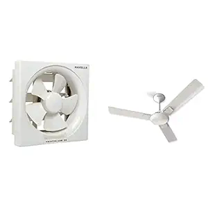 Havells Ventil Air DX 250mm Exhaust Fan (White) + Havells Enticer 1200mm Ceiling Fan (Pearl White Chrome)