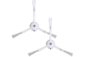 TALENTEC home | 2X Cepillo Lateral de Repuesto, y Tornillo, Compatible con Robot Aspirador Xiaomi 1S, S50, S51, T7, T7+, T7S, T7S+ / Roborock S5, S5 MAX, S6, S6 MAX, S7, S8 | Color Blanco