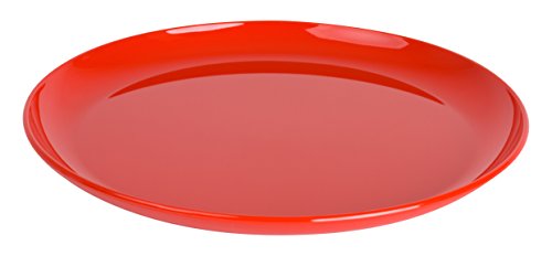 Kinderzeug Polycarbonate Flat Dinner Plate (24 cm, Red, Pack of 6)