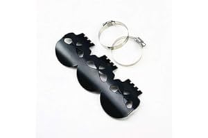 NEWLAND2019 Moto 9"Teschio Marmitta Tubo Paracalore Copertura Paratacchi per Cafe Racer Vintage Retro Old School Cruiser Bobber Shadow VTX GN125 CG125 Custom (Chrome) (Nero)