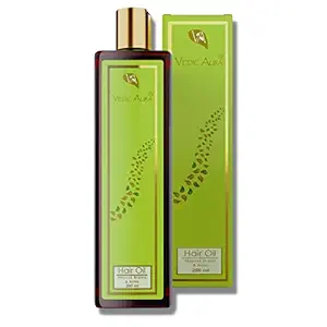 Vedic Aura Ayurvedic Anti-dandruff Hair Oil For Hairfall Control, Regrowth, Frizzy Hair With Amla, Bramhi, Sesame, Fenugreek Oil | Men And Women | Promotes Good Sleep, Protects From Pollution - 200 ml