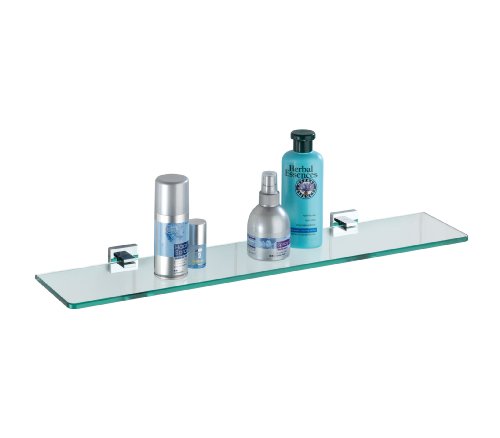 WENKO 17979100 Power-Loc Satin Wandablage San Remo – Befestigen ohne bohren, Messing, 60 x 5 x 13.5 cm, Chrom - 2