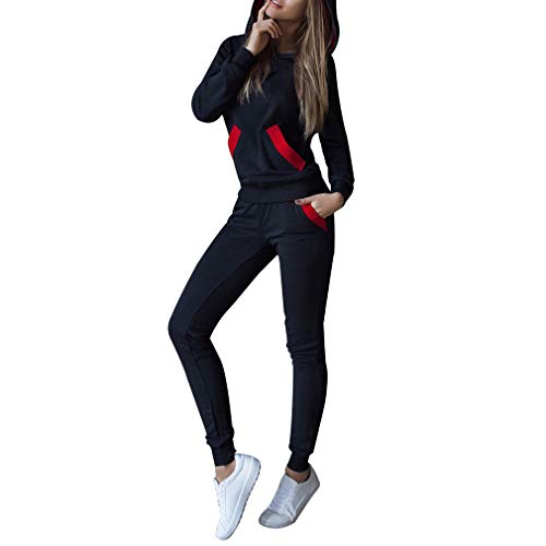 Mxssi Ensemble De Survêtement pour Femmes pour Les Femmes Sweat À Capuche À Manches Longues Et Pantalon Long avec Poches Mode Sportwear Costumes De Jogging Tenues Ensemble S-XL