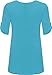 Womens Plus Size Scoop Neck Short Sleeve Flared Ladies Long Plain Top - Blue - 22/24