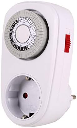 sdfghzsedfgsdfg 24 Hours Plug in Mechanical Grounded Programmable Timer Switch Smart Countdown Switch Socket Indoor Auto Power Off Blue UK
