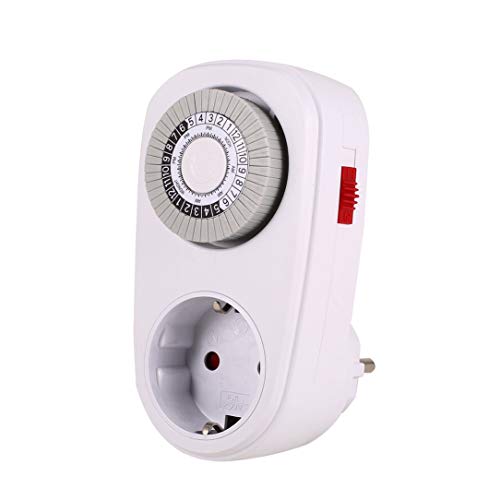 sdfghzsedfgsdfg 24 Hours Plug in Mechanical Grounded Programmable Timer Switch Smart Countdown Switch Socket Indoor Auto Power Off Blue UK