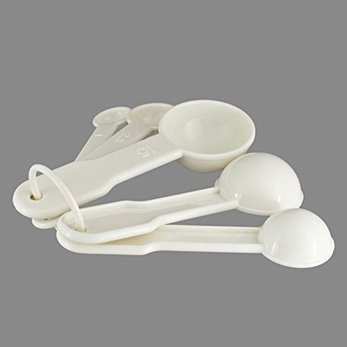Dealglad Messlöffel-Set zum Backen, 5-in-1, Kunststoff, 1 g / 2,5 g / 5 g / 10 g / 15 g, Weiß - 2