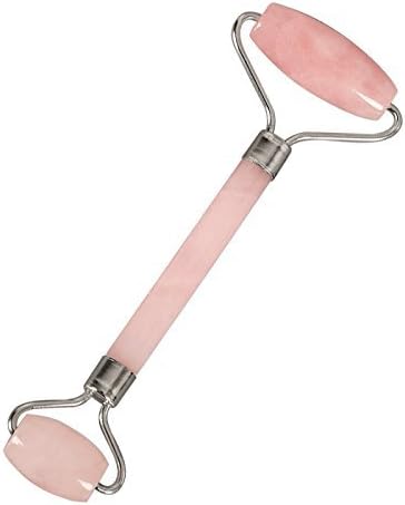 Jeoxi Natural Rose Quartz Facial Roller Jade Massage Roller Roller Neck Body Massage Remove Tool Silver Colour