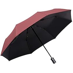 Easy Go Shopping Parasol de Voyage Sun Rain pour Femmes incassable, Grand auvent, poignée Ergonomique, Ouverture Automatique, Compact Parapluie (Color : Rouge)