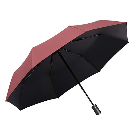 Easy Go Shopping Parasol de Voyage Sun Rain pour Femmes incassable, Grand auvent, poignée Ergonomique, Ouverture Automatique, Compact Parapluie (Color : Rouge)