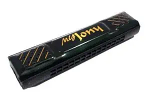 ISRE Jony Gold Mouth Organ Toy Musical Instrument Sport Star Band Plastic Harmonica Toy for Kids (Multicolor) Best for Gift Purpose (Pack of 1)