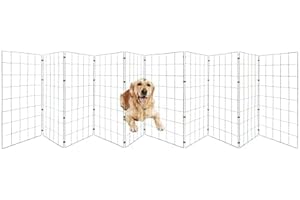 P DOT WOLF Conka Pets – Outdoor Dog Fence – Wire Garden Barrier for All Sized Dogs – 1 Metre High – 10cmx12cm Mesh Stops Dogs from Jumping - Portable, Strong, Durable and Foldable - Covers 15ft/4.6 Metre Gap