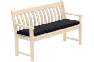 Luxe & Komfort ! Garden Bench Cushion For Out Door Seating [Water Proof Fabric Cover] [2, 3 & 4 Seater] (4 - Seater, Black)