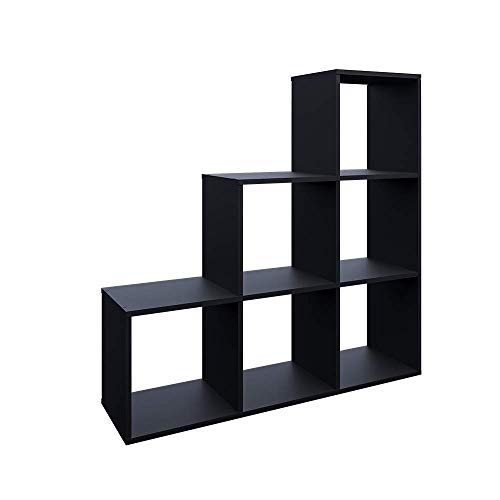 Vicco Étagère escalier cloison de séparation 6 Compartiments 105 cm Noir