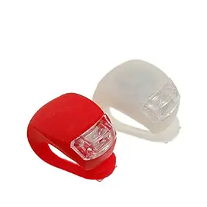 FASTPED Bicycle Safety Blinker Warning LED Front Rear Light Combo, White & Multicolor, Silicon