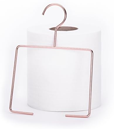 Toilet paper holder in polished copper, rose gold, black screw fixed to bathroom wall … (Copper)