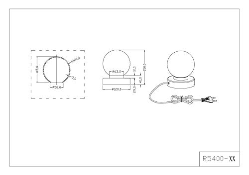 Reality Kugellampe Tischleuchte, TouchMe Dimmer, Nickel matt ~ weiß - 5