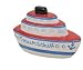 Produktbild Spar-Dose / Spar-Büchse "Traum-Schiff" in weiß, blau & rot / Reise-Kasse Flitterwochen Hochzeits-Geschenk Geburtstags-Geschenk Urlaubs-Kasse Geschenk-Idee