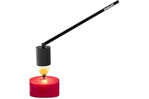 WHOLEV extintor de velas de acero inoxidable, extintor de velas, extintor de velas, con mango, extintor de velas, herramienta para velas, mecha vela, extinguisher negro