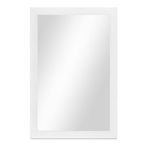 Wand-Spiegel 48×68 cm im Holzrahmen Schlicht Modern Weiss / Spiegelfläche 40×60 cm - 6