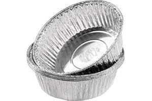EURO CLASSIC 5 Pack Round Aluminum Disposable Foil Pans ~ Great for Baking Roasting Broiling Cooking Food Storage & More ~ Heavy Duty & Deep Pots (25cm Dia x 8cm H)