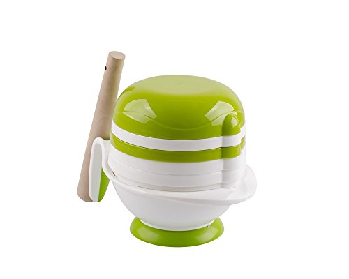 Tofern BPA free 7in1 Baby Food Manual Grinder Juicer Masher and Bowl Baby Food Processor Vegetable and Fruit Mill - White
