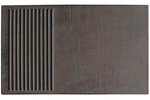 QLS Piastra in ghisa, piastra in ghisa, griglia scanalata, liscia, 50 x 30 cm