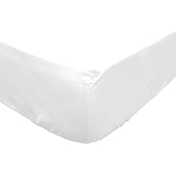Soleil d'Ocre 610800 So Drap Housse Coton 57 Fils Blanc 200 x 90 cm