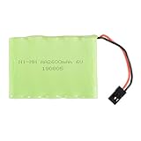 bateria coche rc 9 6v  Tutmonda RC 6.0V 2600mAh AA NI-MH Recargable Plana / batería con Conector Futaba para Hitec JR