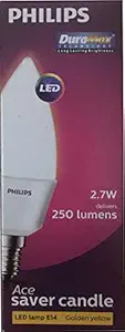 PHILIPS Lighting India LED Bulb Base E14 Candle Light (Golden Yellow, 2.7W) - Pack of 2