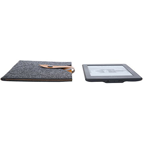 Kindle Paperwhite Hülle Case Filz für Amazon neue Kindle Paperwhite 1/2/3 und Kindle Fire HD 6 Verschluss mit Sleeves (Braun und Dunkel Grau) - 2