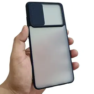 MobileZon Camera Shutter Slider Protector Design Smoke Back Case Cover (Galaxy A72, Blue)