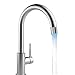 Produktbild AOTUO LED Wasserhahn Glow Küchenarmatur Temperatursensor Licht Wasserhahn Einzigen Blau Grün Rot Für küche Bad Mit Adapter (Blue Light with 24mm adapter)