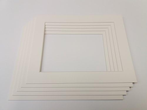 5 x Pack of Picture/Photo Mounts - 9 x 7 Inch ~ Choice of Inside Apertures( 7x5" / 6x4) ~Great Quality &amp; Choice of Colours" (Antique white, 6 x 4")