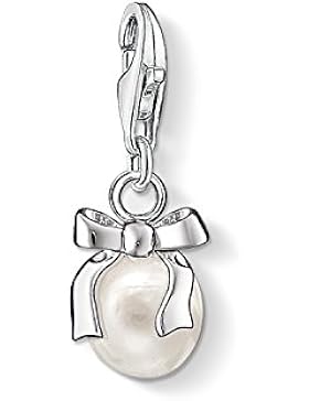 THOMAS SABO Damen Charm-Anhänger Schleife mit Perle 925er Sterlingsilber Süßwasserzuchtperle 0802-082-14