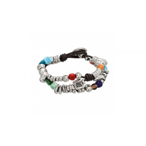 Bracelet Uno De 50 PITIUSA Cuir et Plaqué Argent PUL0986MTLMCL0M